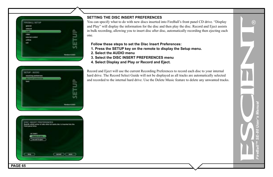 Escient SE-80 User Manual | Page 65 / 92