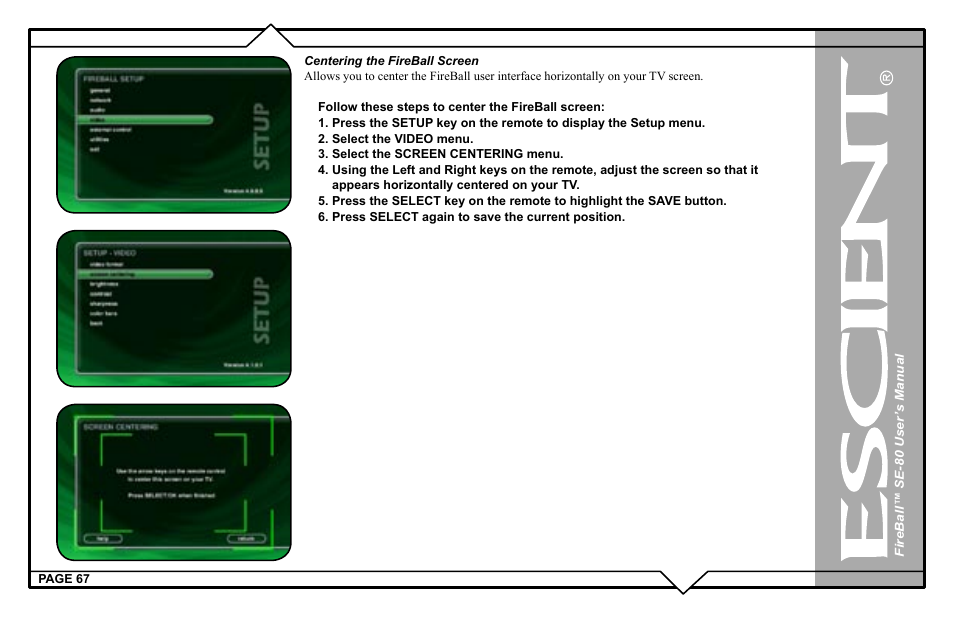 Escient SE-80 User Manual | Page 67 / 92