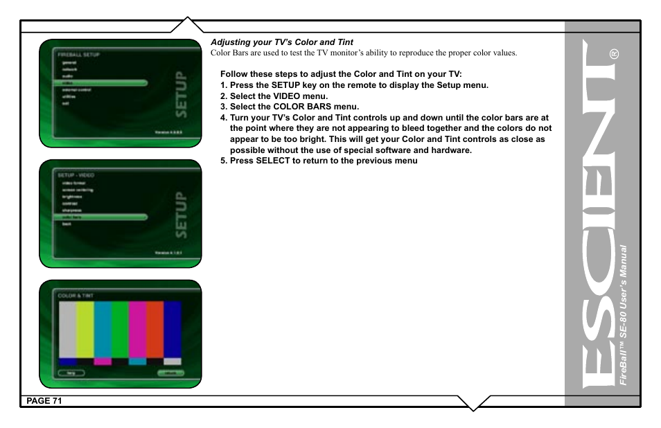 Escient SE-80 User Manual | Page 71 / 92