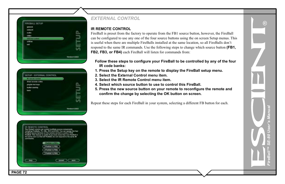 External control | Escient SE-80 User Manual | Page 72 / 92