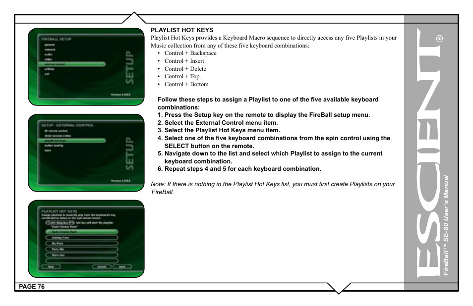 Escient SE-80 User Manual | Page 76 / 92