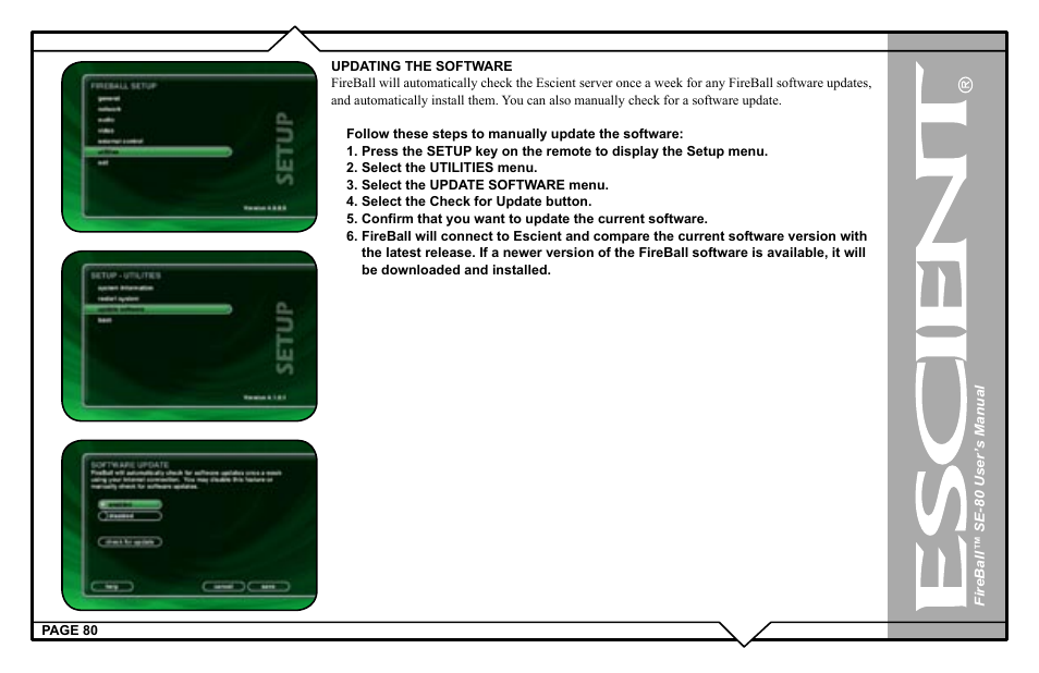 Escient SE-80 User Manual | Page 80 / 92