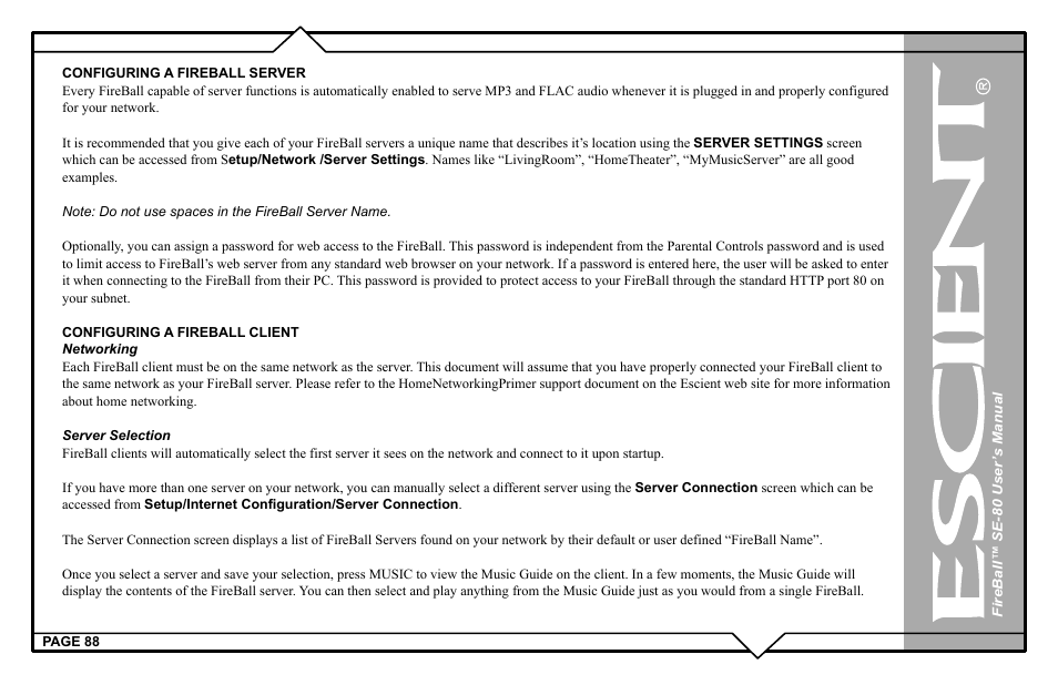 Escient SE-80 User Manual | Page 88 / 92