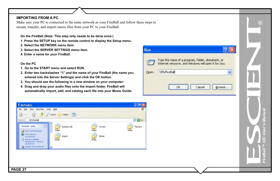 Escient FireBall Media Management system User Manual | Page 27 / 98