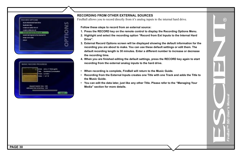 Escient FireBall Media Management system User Manual | Page 30 / 98