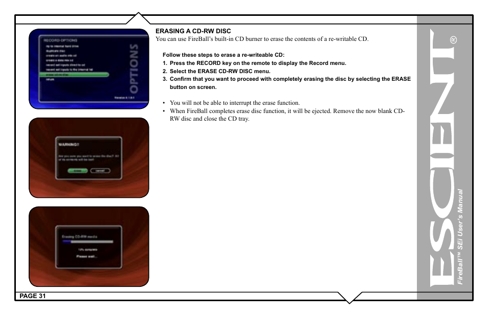 Escient FireBall Media Management system User Manual | Page 31 / 98