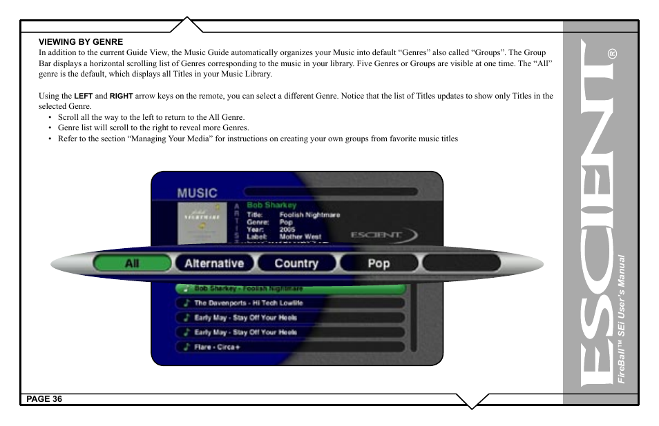 Escient FireBall Media Management system User Manual | Page 36 / 98