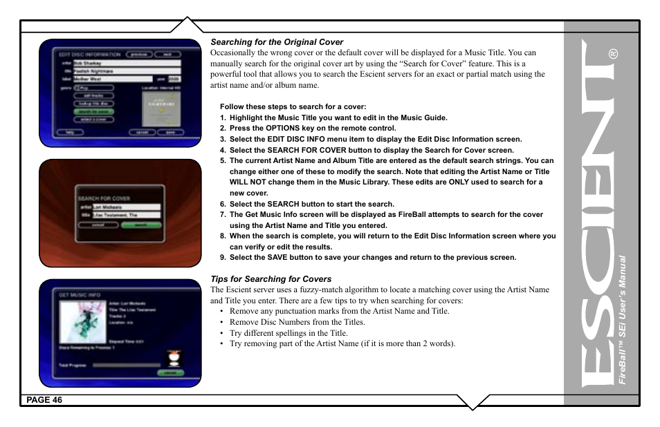 Escient FireBall Media Management system User Manual | Page 46 / 98