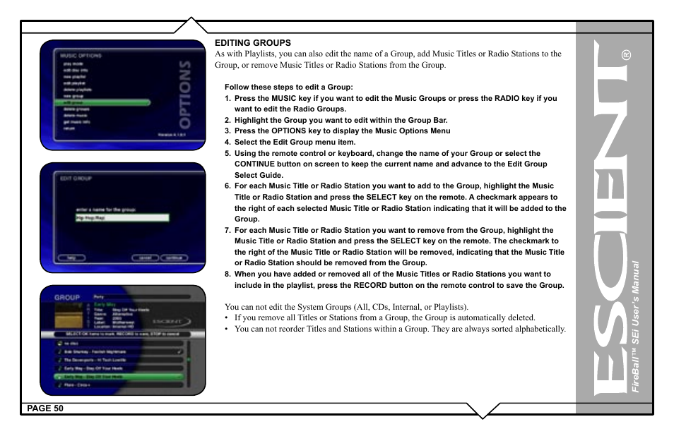 Escient FireBall Media Management system User Manual | Page 50 / 98