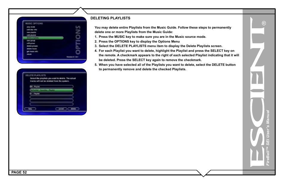 Escient FireBall Media Management system User Manual | Page 52 / 98