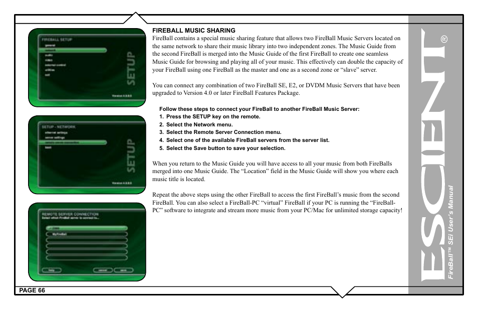 Escient FireBall Media Management system User Manual | Page 66 / 98