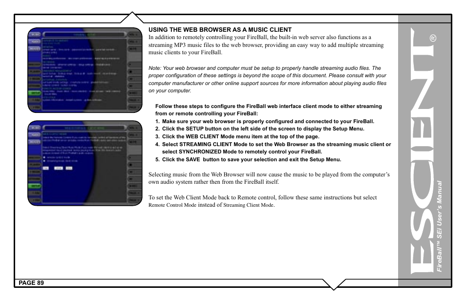 Escient FireBall Media Management system User Manual | Page 89 / 98