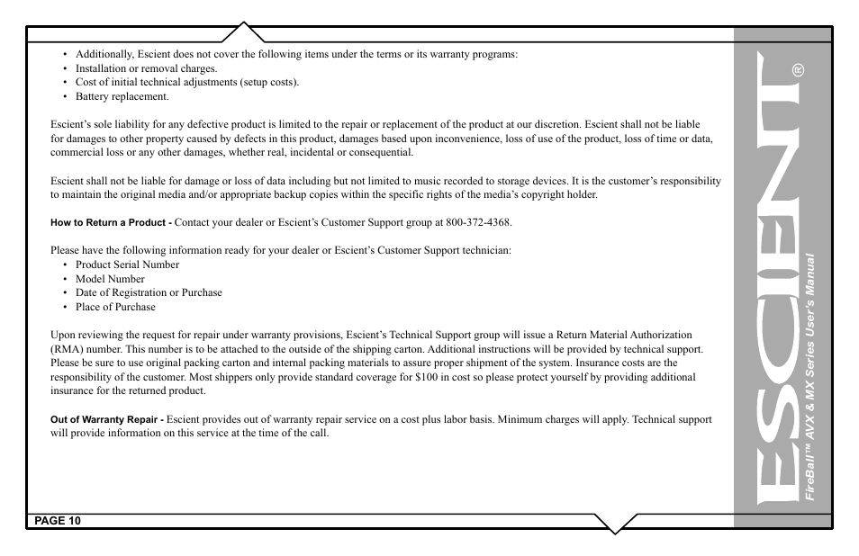 Escient FireBall AVX User Manual | Page 10 / 132