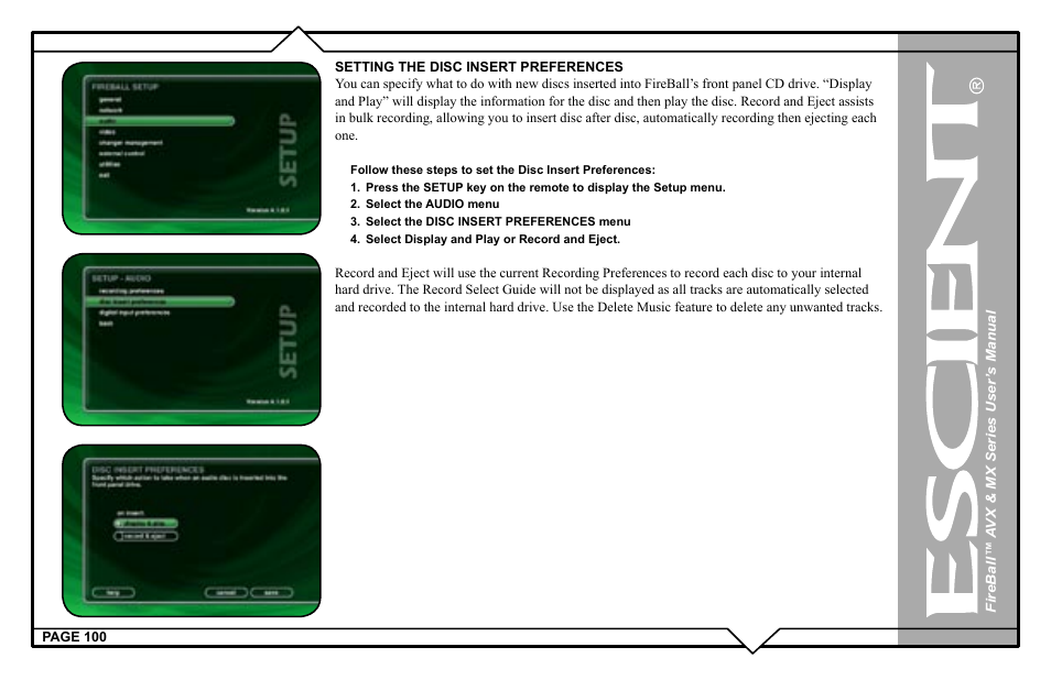 Escient FireBall AVX User Manual | Page 100 / 132