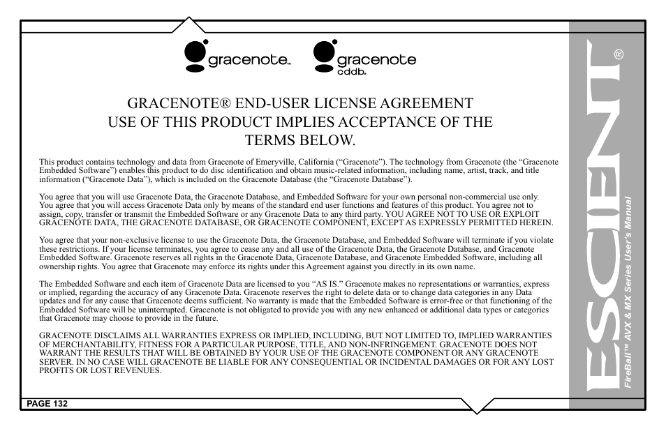Escient FireBall AVX User Manual | Page 132 / 132