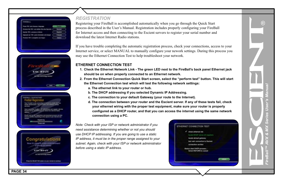 Registration | Escient FireBall AVX User Manual | Page 34 / 132