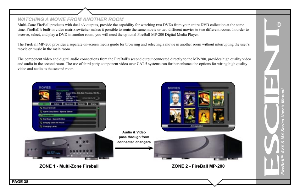 Watching a movie from another room | Escient FireBall AVX User Manual | Page 38 / 132