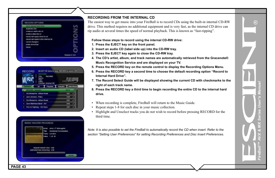 Escient FireBall AVX User Manual | Page 43 / 132