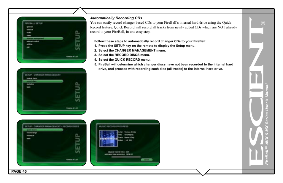 Escient FireBall AVX User Manual | Page 45 / 132