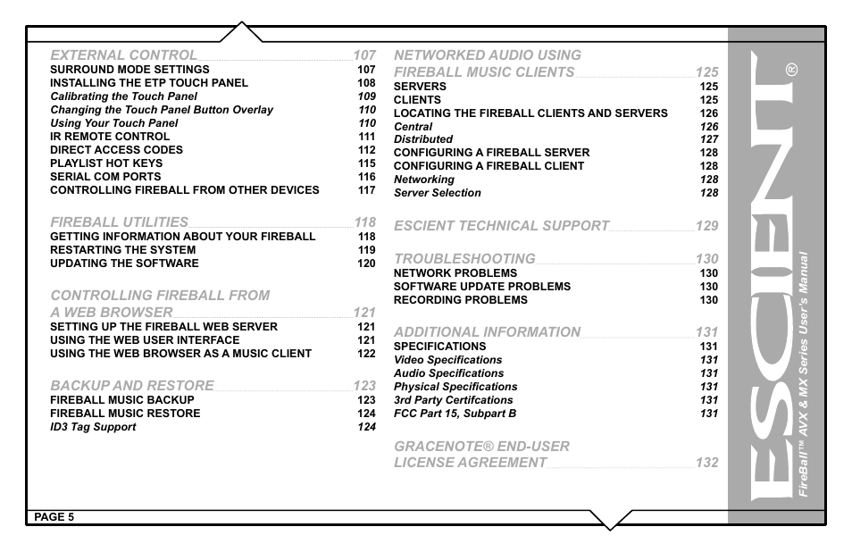 Escient FireBall AVX User Manual | Page 5 / 132