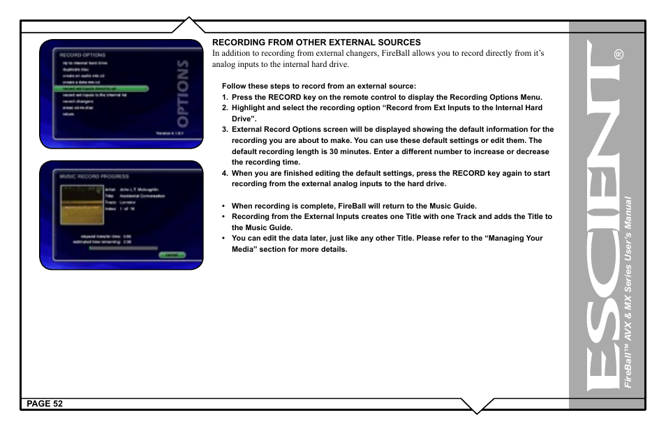 Escient FireBall AVX User Manual | Page 52 / 132