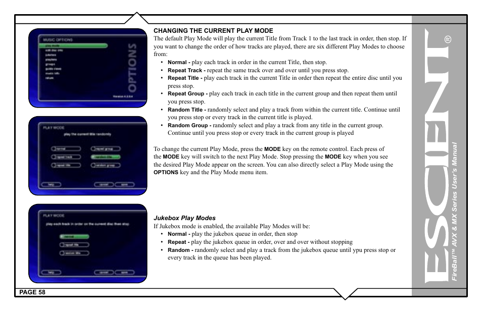 Escient FireBall AVX User Manual | Page 58 / 132