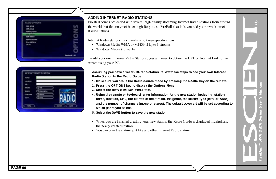 Escient FireBall AVX User Manual | Page 66 / 132