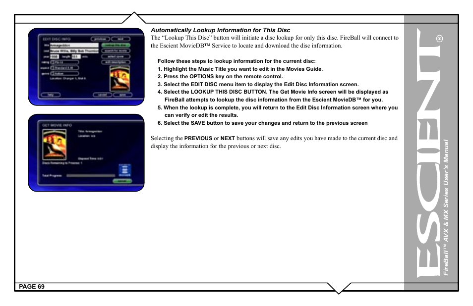 Escient FireBall AVX User Manual | Page 69 / 132