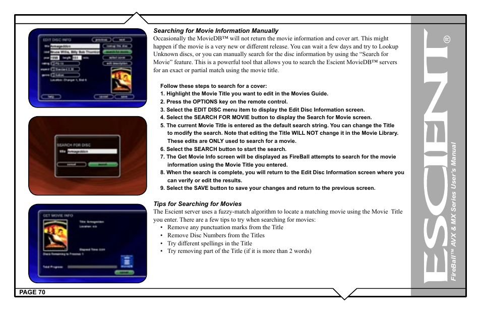 Escient FireBall AVX User Manual | Page 70 / 132