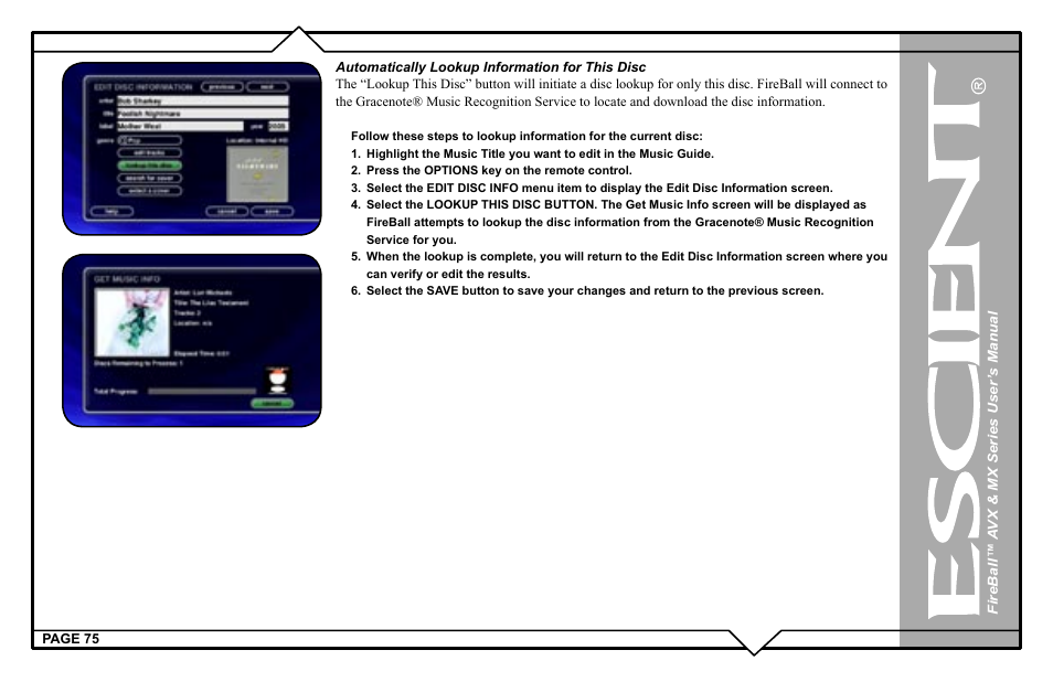 Escient FireBall AVX User Manual | Page 75 / 132
