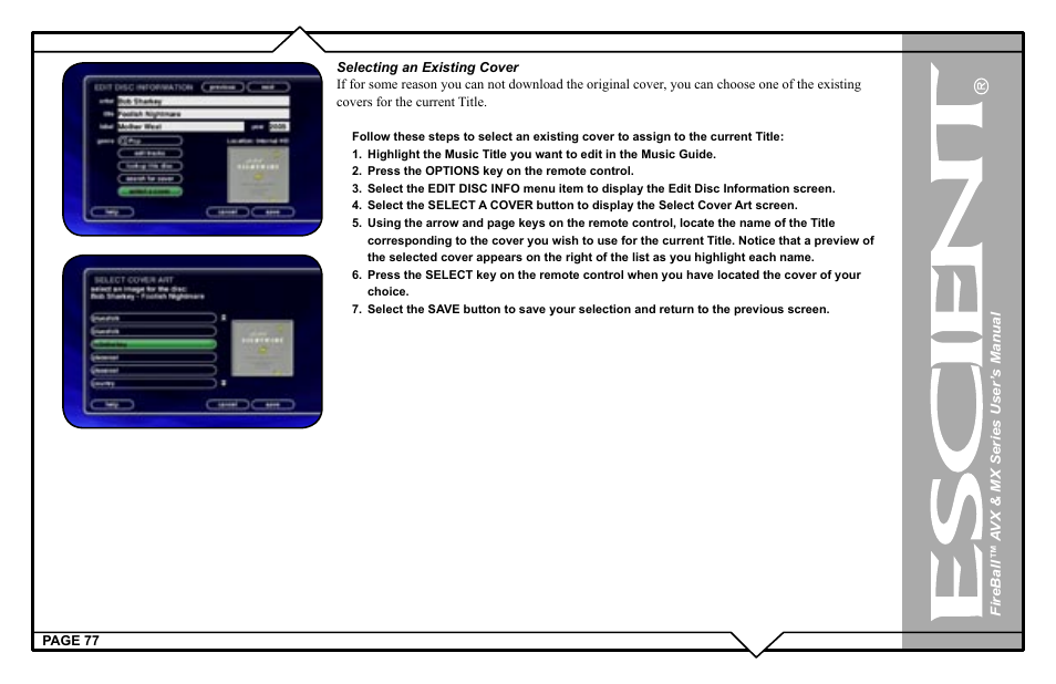Escient FireBall AVX User Manual | Page 77 / 132
