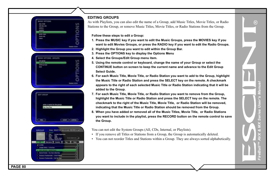 Escient FireBall AVX User Manual | Page 80 / 132
