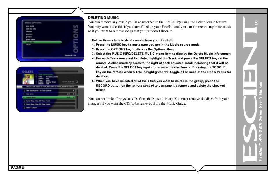 Escient FireBall AVX User Manual | Page 81 / 132