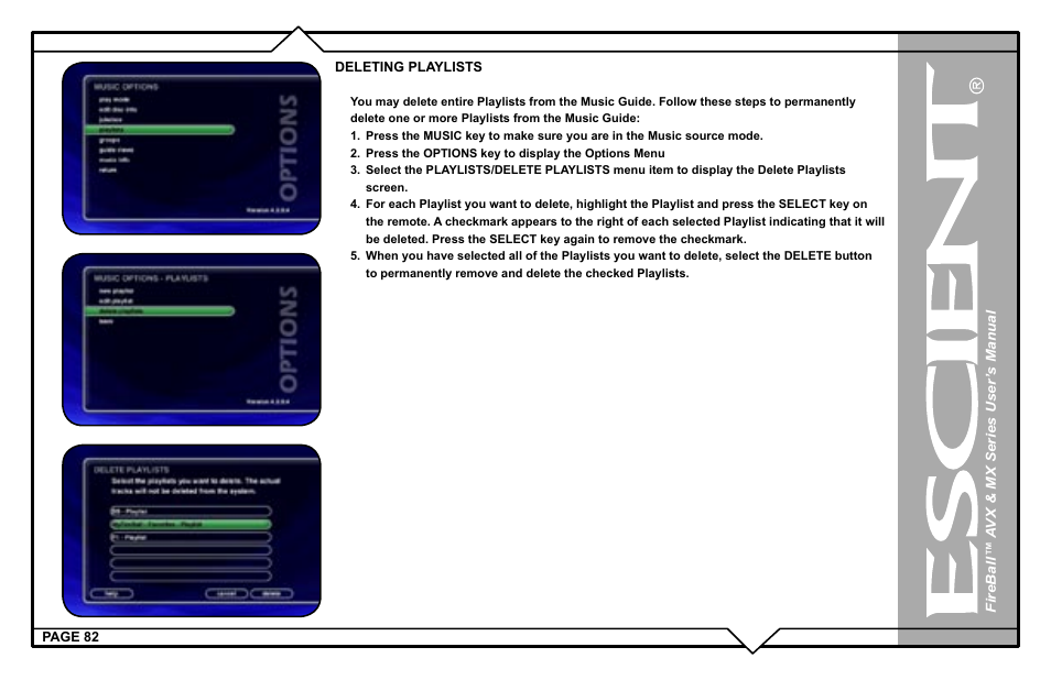 Escient FireBall AVX User Manual | Page 82 / 132