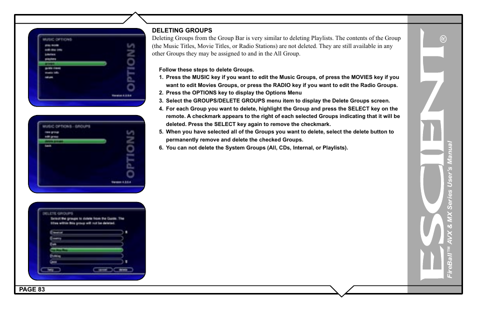 Escient FireBall AVX User Manual | Page 83 / 132