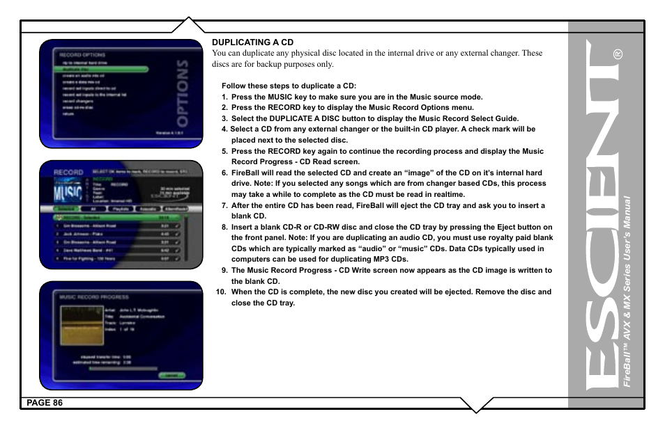 Escient FireBall AVX User Manual | Page 86 / 132