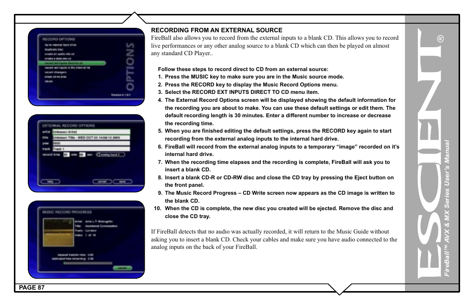 Escient FireBall AVX User Manual | Page 87 / 132