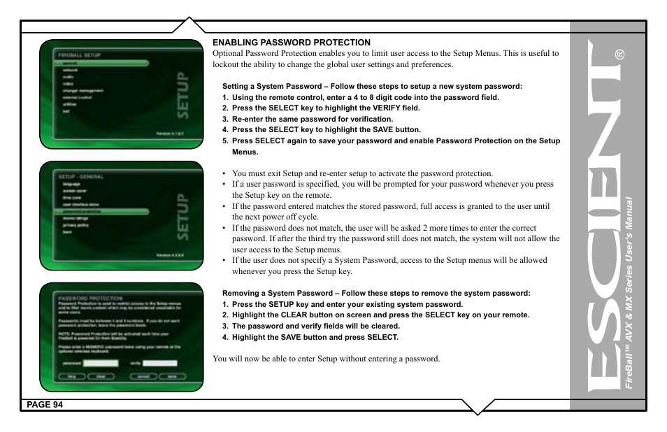 Escient FireBall AVX User Manual | Page 94 / 132