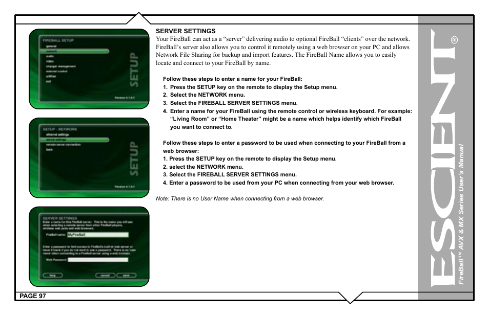 Escient FireBall AVX User Manual | Page 97 / 132