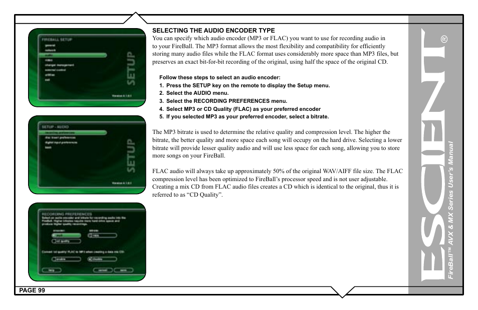 Escient FireBall AVX User Manual | Page 99 / 132