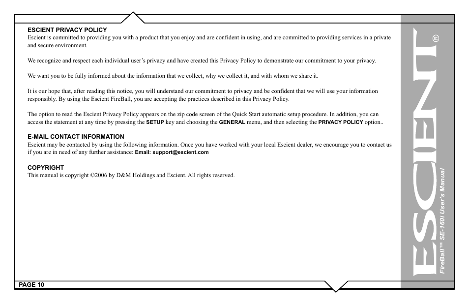 Escient SE-160i User Manual | Page 10 / 98