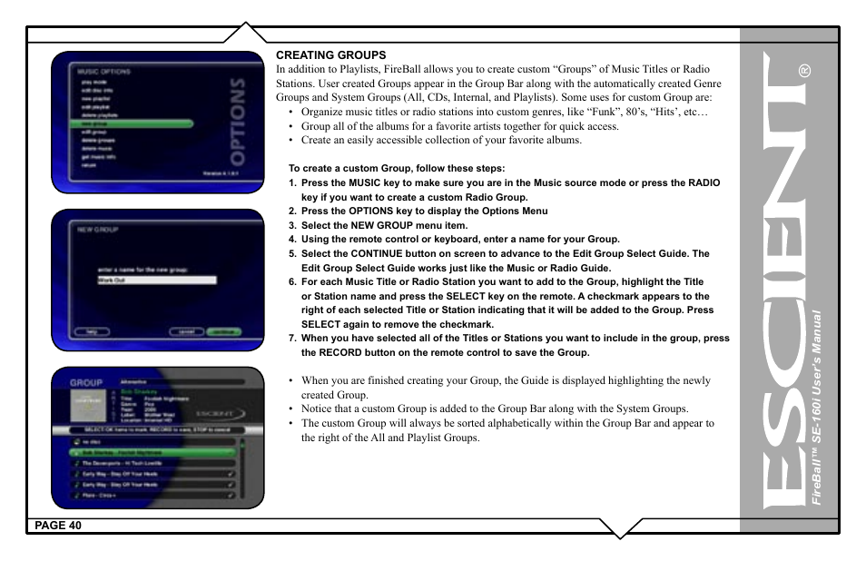 Escient SE-160i User Manual | Page 40 / 98