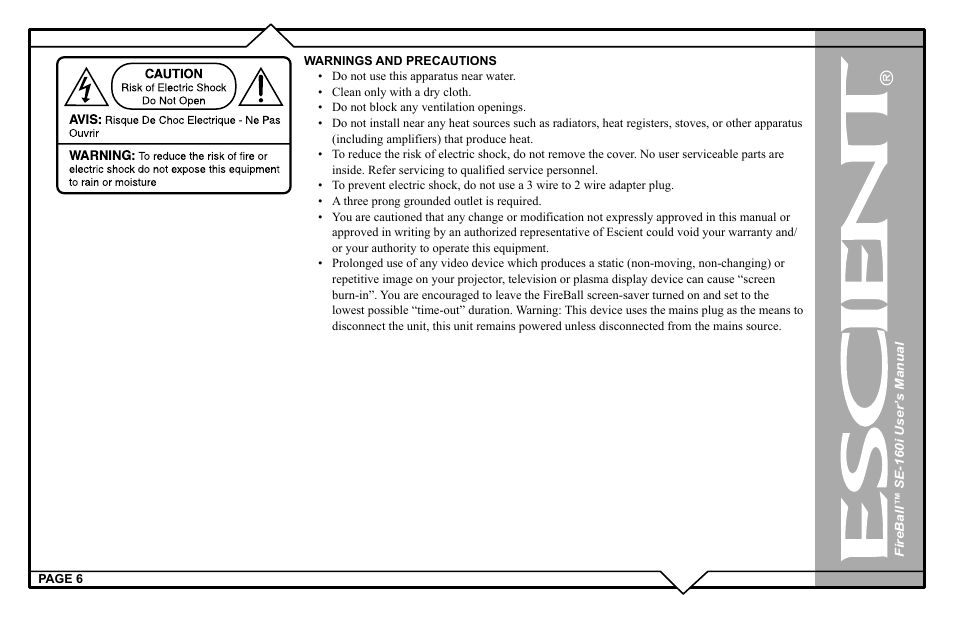 Escient SE-160i User Manual | Page 6 / 98