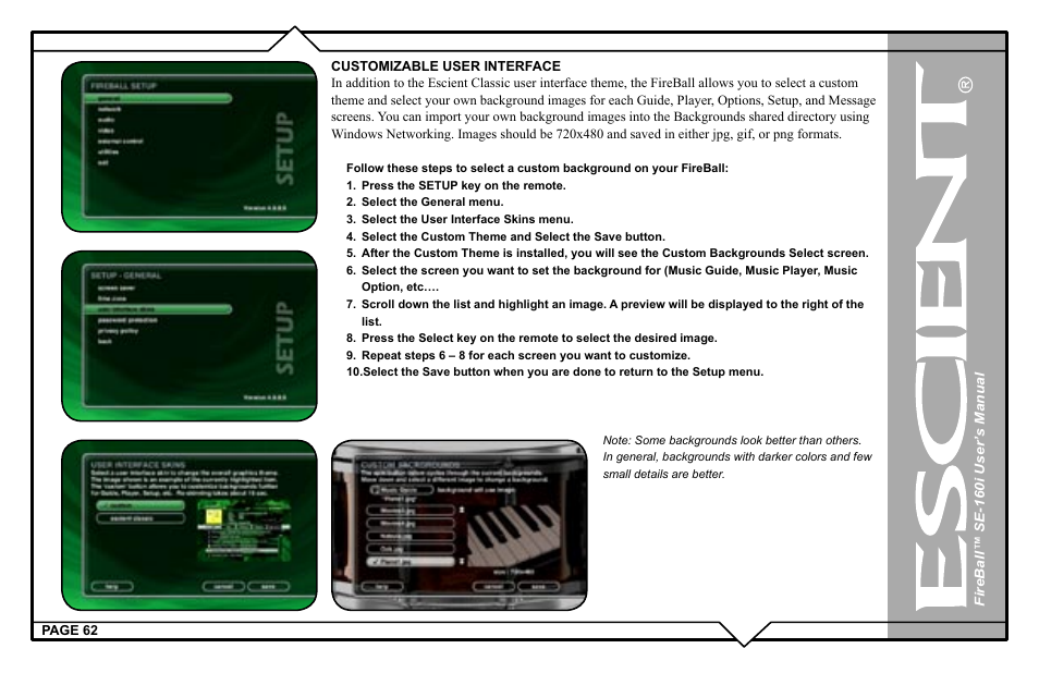 Escient SE-160i User Manual | Page 62 / 98