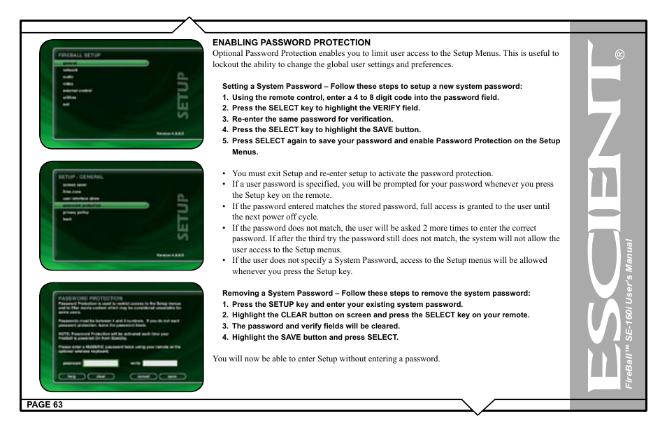 Escient SE-160i User Manual | Page 63 / 98