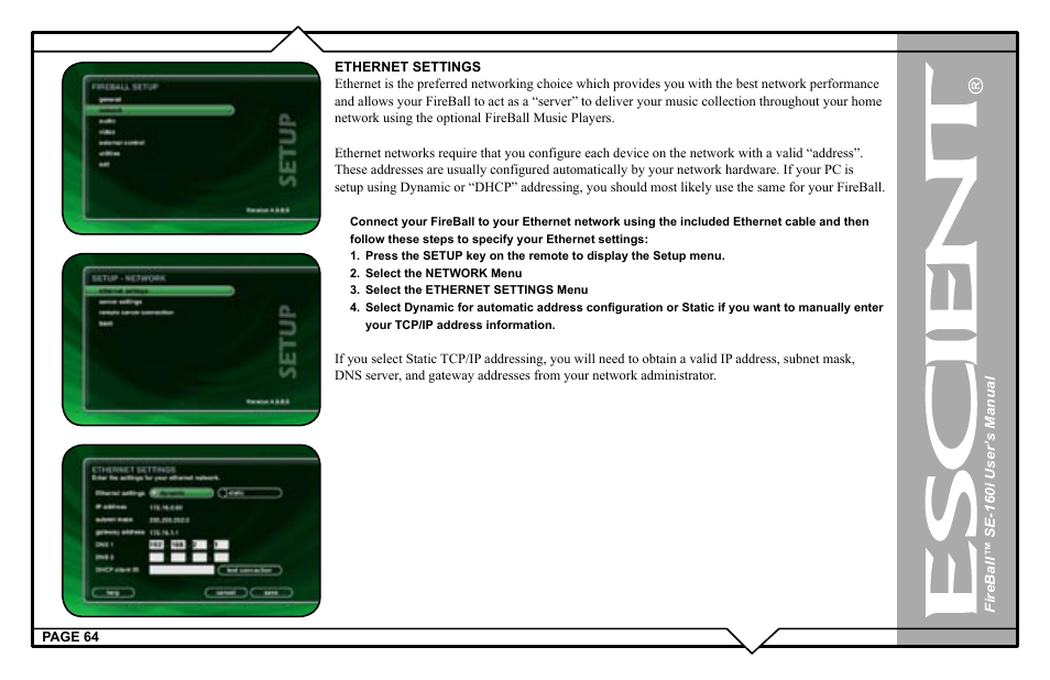 Escient SE-160i User Manual | Page 64 / 98