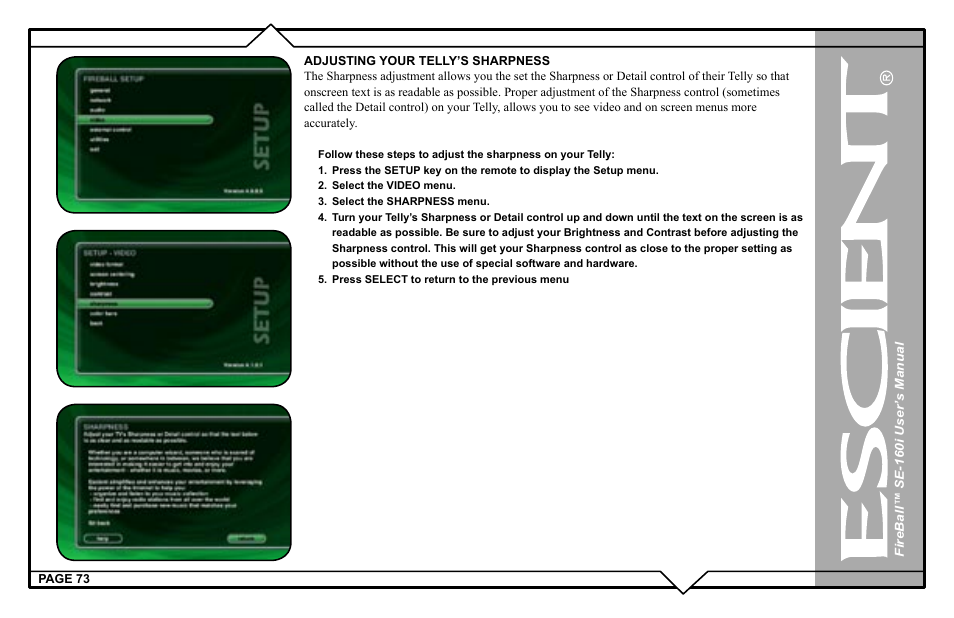 Escient SE-160i User Manual | Page 73 / 98