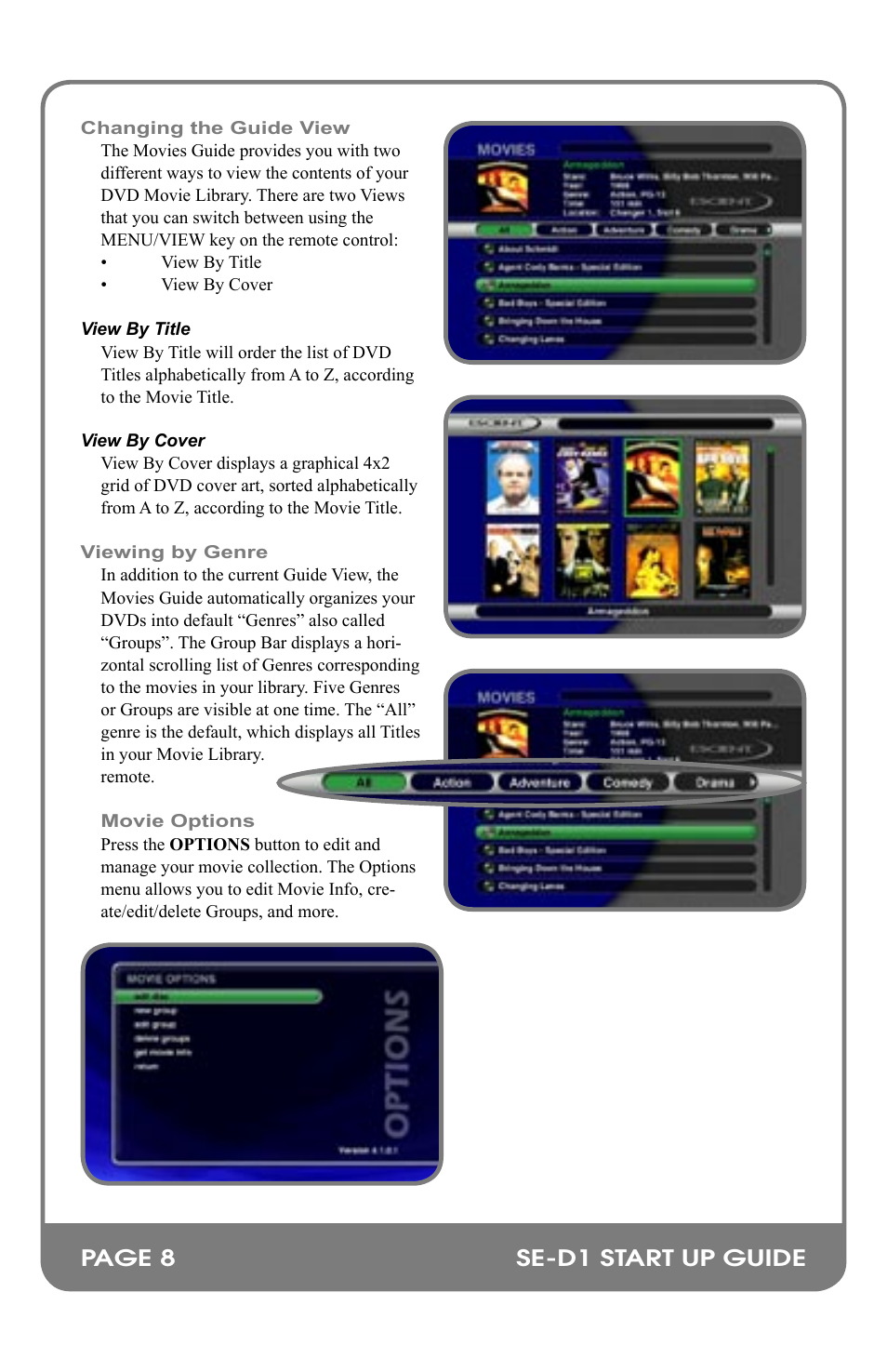 Se-d1 start up guide page 8 | Escient M32002-01A2 User Manual | Page 10 / 18