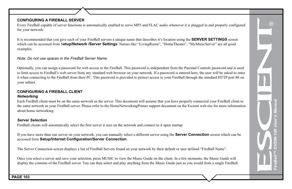 Escient DVDM-100 User Manual | Page 103 / 107