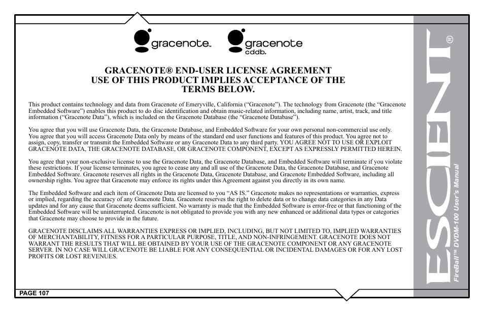 Escient DVDM-100 User Manual | Page 107 / 107